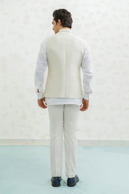 Runit Gupta Blue Ombre Flap Bundi Kurta Set 