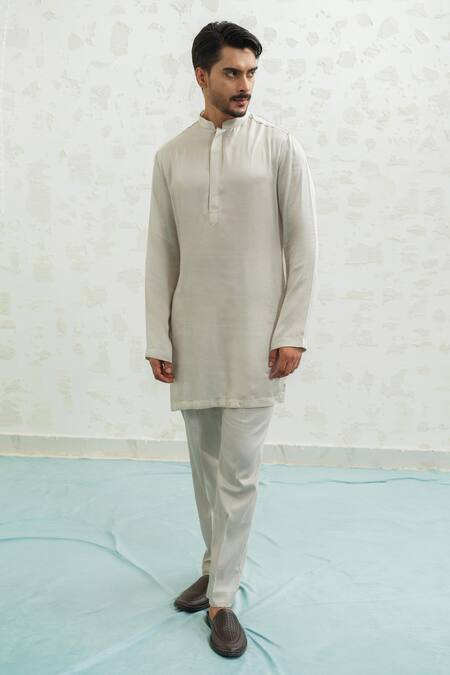 Buy_Runit Gupta_Purple Vegan , Chanderi Embroidery Ombre Geomtry Bundi Set _Online_at_Aza_Fashions