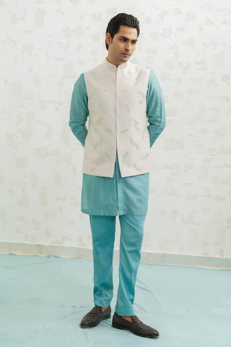 Buy Runit Gupta Pink Vegan , Chanderi Embroidery Feather Bundi And Kurta Set Online at Aza Fashions Buy_Runit Gupta_Pink Vegan , Chanderi Embroidery Feather Bundi And Kurta Set _Online_at_Aza_Fashions