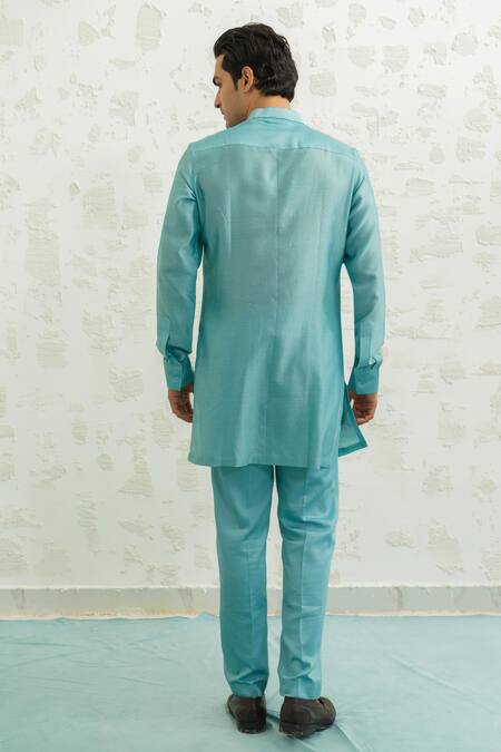 Runit Gupta Pink Vegan , Chanderi Embroidery Feather Bundi And Kurta Set at Aza Fashions Runit Gupta_Pink Vegan , Chanderi Embroidery Feather Bundi And Kurta Set _at_Aza_Fashions