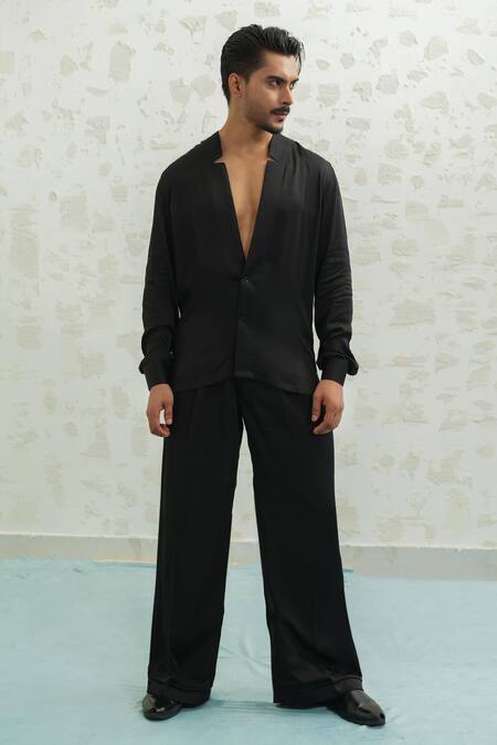 Runit Gupta Black German Jacket And Pant Set Online at Aza Fashions Runit Gupta_Black German Jacket And Pant Set _Online_at_Aza_Fashions