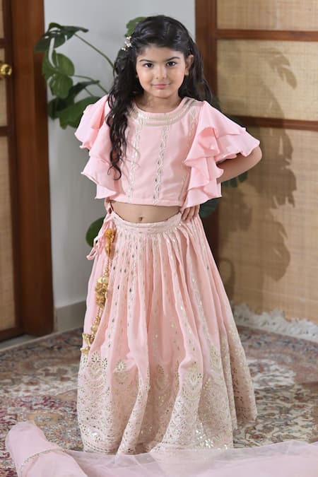 The Plum Bum Gotta Patti Embroidered Lehenga Set 