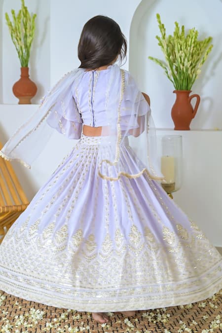 The Plum Bum Gotta Patti Embroidered Lehenga Choli Set 
