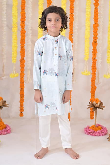 The Plum Bum Animal Print Kurta & Solid Pant Set 