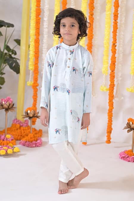 The Plum Bum Animal Print Kurta & Solid Pant Set 