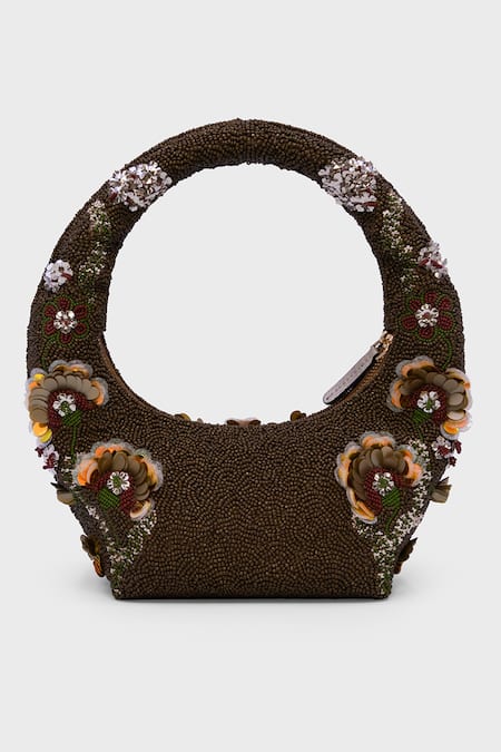 Versuhz Amber Arc 3D Floral Embellished Arc Bag 