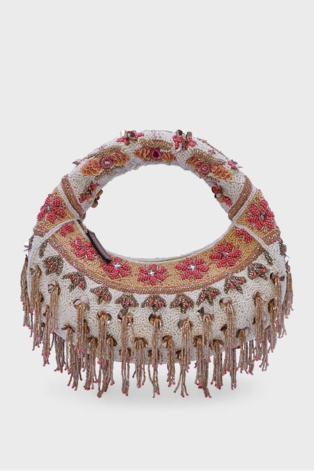 Versuhz Rose Cascade 
 Rose Beaded 3D Floral Applique Cascade Bag 