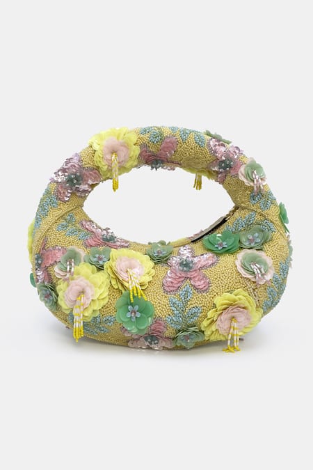 Versuhz Petal Reverie Luxe 
 Petal Reverie Luxe Hand Beaded Floral Applique Bag 