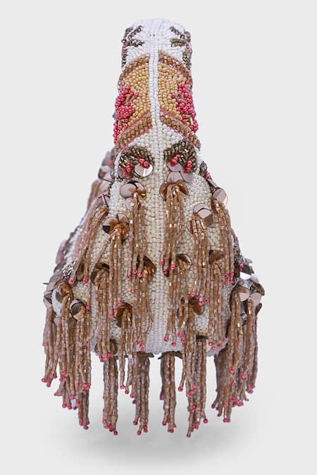 Shop_Versuhz_Gold Beads, Sequins, Fringe mini Floral Beaded Bag _Online_at_Aza_Fashions