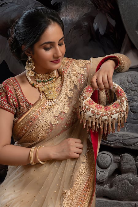 Versuhz Rose Cascade 
Mini  Rose Cascade Floral Beaded Fringe Bag 