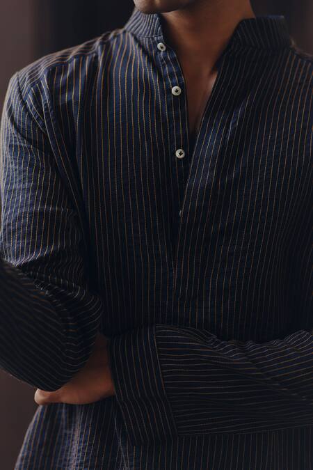 Twenty Nine Blue Chanderi Embroidery Pintuck And Threadwork Pathani Kurta Set at Aza Fashions Twenty Nine_Blue Chanderi Embroidery Pintuck And Threadwork Pathani Kurta Set _at_Aza_Fashions