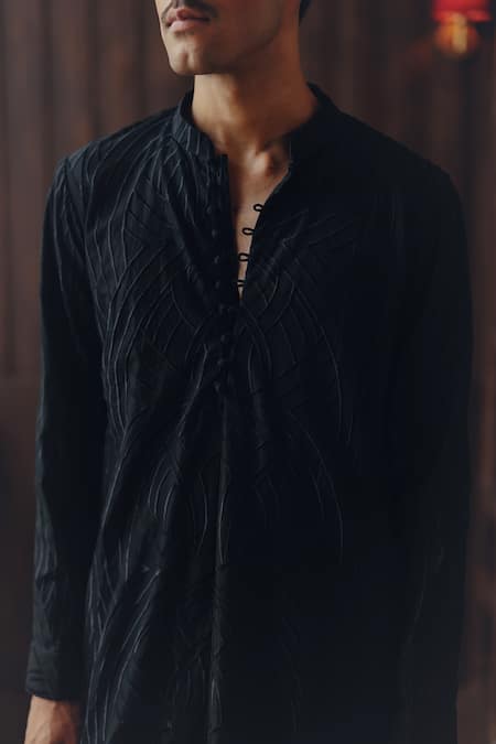 Buy Twenty Nine Black Silk Embroidery Resham Kurta Set Online at Aza Fashions Buy_Twenty Nine_Black Silk Embroidery Resham Kurta Set _Online_at_Aza_Fashions