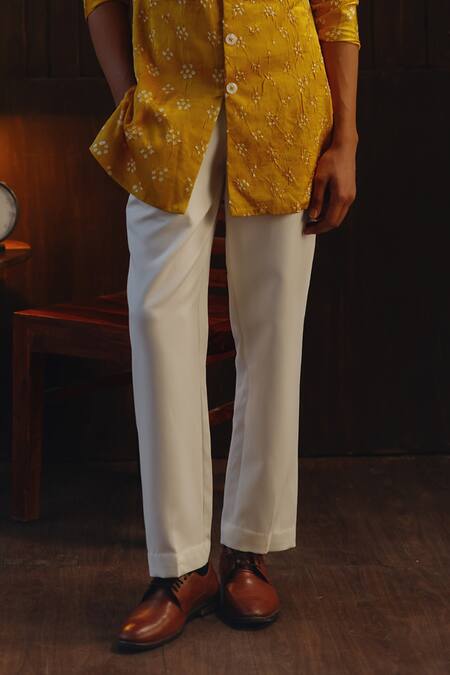 Twenty Nine Ivory Crepe Stretch Straight Pant Online at Aza Fashions Twenty Nine_Ivory Crepe Stretch Straight Pant _Online_at_Aza_Fashions