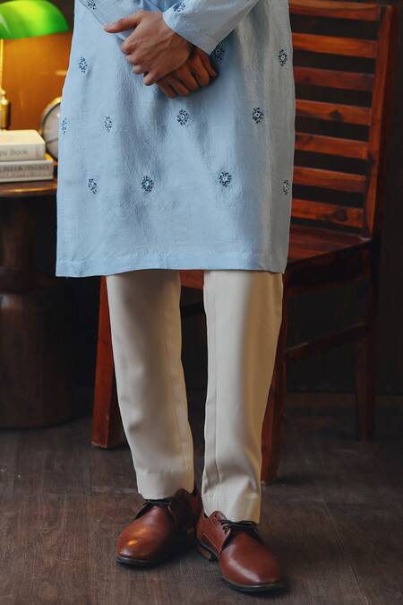 Twenty Nine Blue Silk Beads, Mirrors Monga And Booti Kurta Set Online at Aza Fashions Twenty Nine_Blue Silk Beads, Mirrors Monga And Booti Kurta Set _Online_at_Aza_Fashions