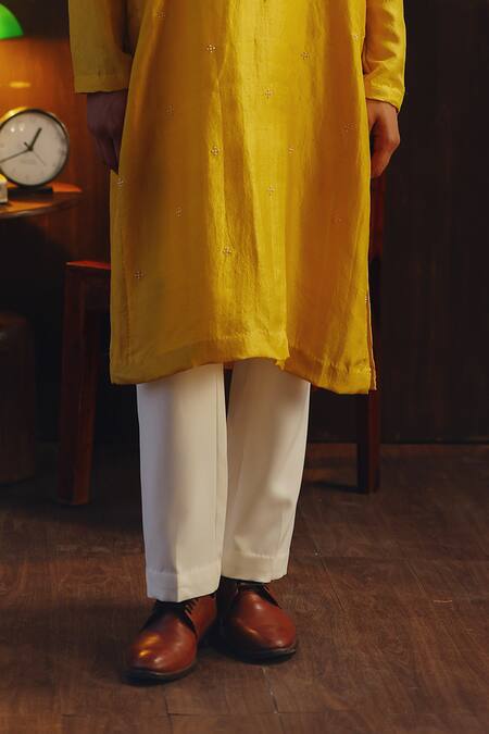 Twenty Nine Yellow Silk Beads, Mirrors Beadwork Bandhani Kurta And Pant Set Online at Aza Fashions Twenty Nine_Yellow Silk Beads, Mirrors Beadwork Bandhani Kurta And Pant Set _Online_at_Aza_Fashions