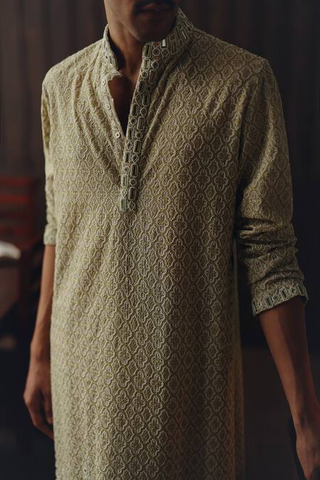 Buy Twenty Nine Green Georgette Mirrors, Beads, Chikankari Mirrorwork Kurta And Pant Set Online at Aza Fashions Buy_Twenty Nine_Green Georgette Mirrors, Beads, Chikankari Mirrorwork Kurta And Pant Set _Online_at_Aza_Fashions