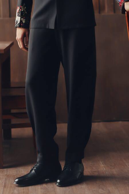 Twenty Nine_Black Crepe Midnight Dhoti Pant _Online_at_Aza_Fashions