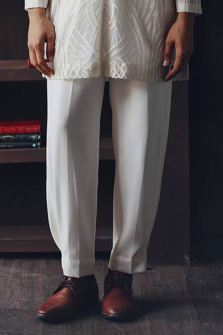 Twenty Nine_Ivory Crepe Dhoti Pant _Online_at_Aza_Fashions