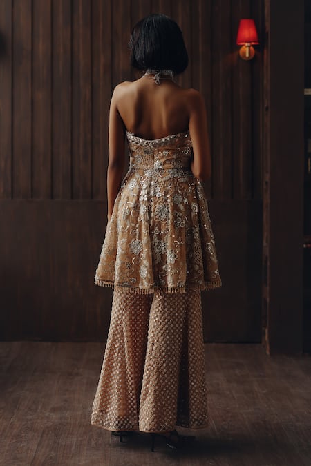 Twenty Nine Mirrorwork & Beadwork Off Shoulder Peplum Top 