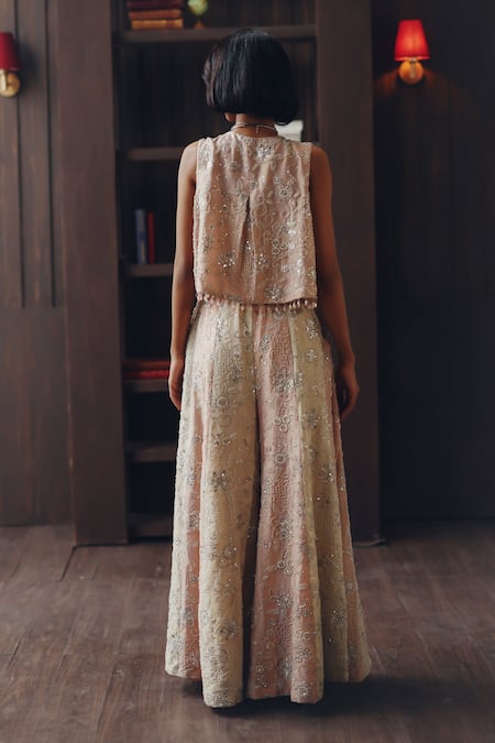 Twenty Nine Panelled Embellished Dual Tulle Palazzo 