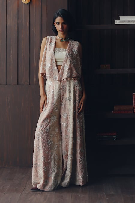 Twenty Nine Panelled Embellished Dual Tulle Palazzo 