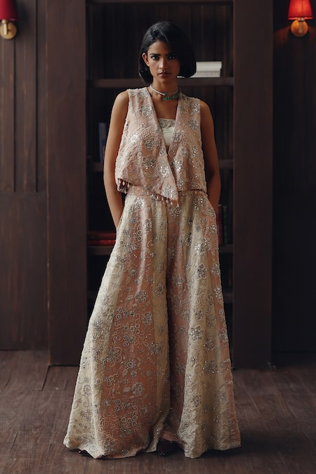 Twenty Nine Ivory Tissue Mirrors Bandeau Neck Work 