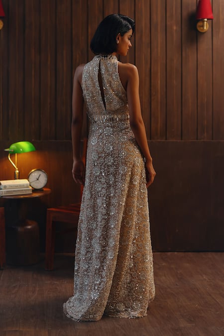 Twenty Nine Net Mirror & Sequin Embroidered High Low Jacket 