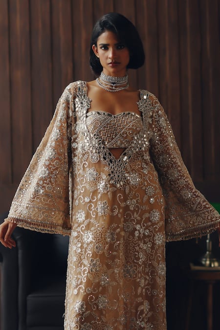 Buy Twenty Nine Gold Lycra Mirrors, Beads Shimmer Palazzo Online at Aza Fashions Buy_Twenty Nine_Gold Lycra Mirrors, Beads Shimmer Palazzo _Online_at_Aza_Fashions