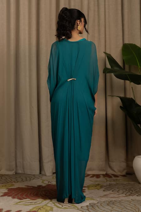 Vanshika Agarwal Label Polka Dot Georgette Kaftan 