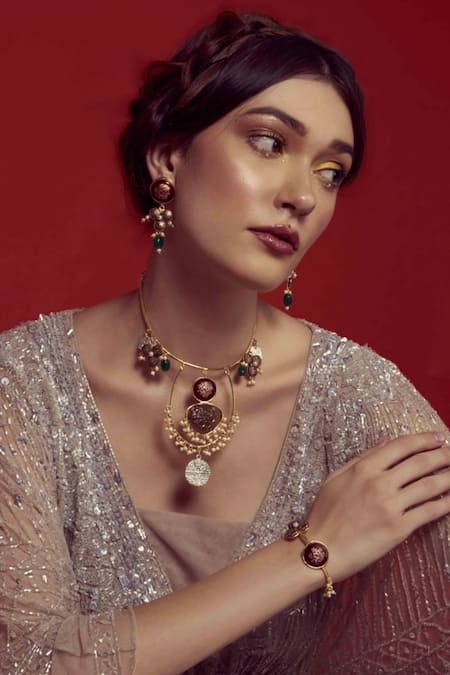 Hetal Shah Antique Round Hasdi Necklace 