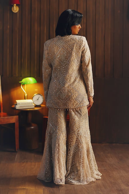 Twenty Nine Mirrorwork Beadwork Embellished Bootcut Pant 