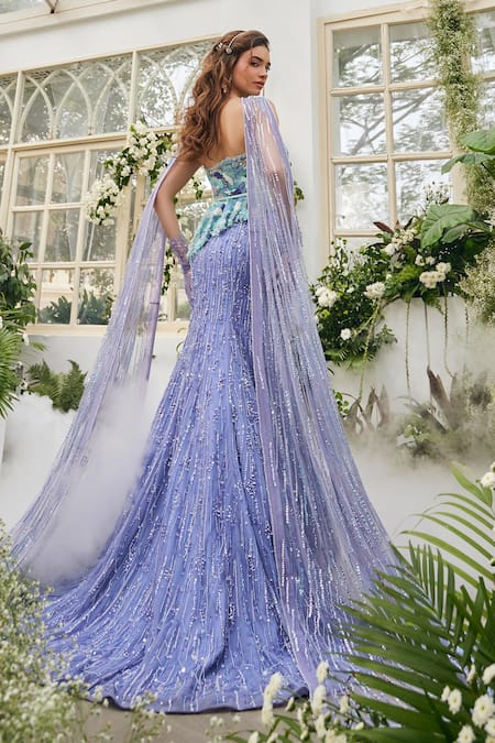 Baya Floral Applique Corset Lehenga Set 