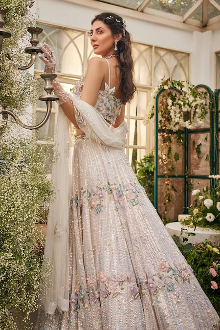 Baya 3D Floral & Sequin Embroidered Lehenga Set 