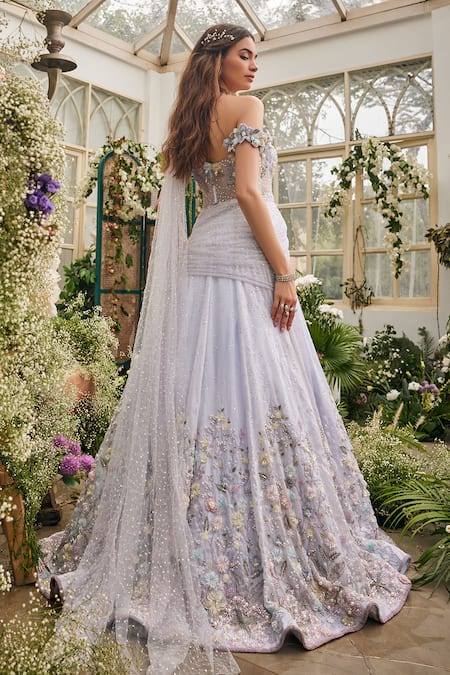 Baya Floral Embroidered Off-Shoulder Gown 