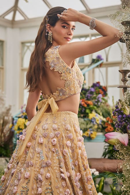 Baya 3D Floral Embroidered Lehenga Set 