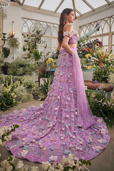 Baya Embroidered Floral Mermaid Lehenga Set 
