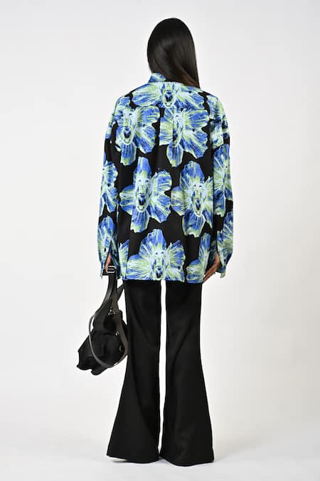 Huemn Canine Print Oversized Cotton Shirt 