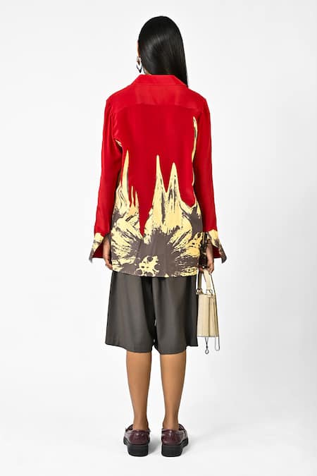 Huemn Floral Drip Red Shirt 