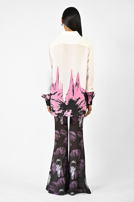 Huemn Floral Drip White Shirt 