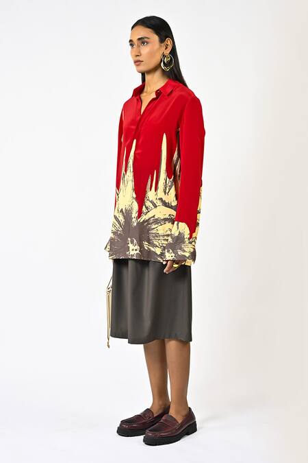 Huemn_Gray Polyester, Viscose Grey Solid Jorts _Online_at_Aza_Fashions