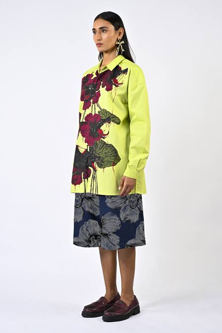 Buy Huemn Blue Denim, Cotton Canine Print Jorts Online at Aza Fashions Buy_Huemn_Blue Denim, Cotton Canine Print Jorts _Online_at_Aza_Fashions