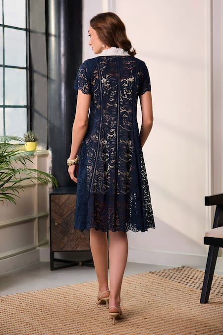 Label Deepika Nagpal Sinatra Lace Midi Dress 