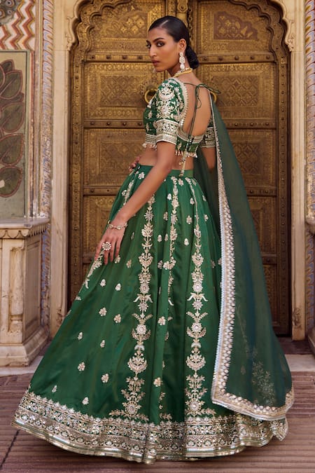 Lashkaraa Embroidered Silk Lehenga Set 