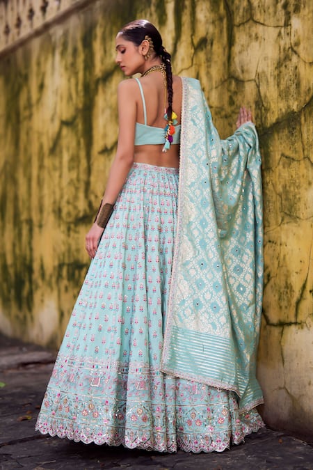 Lashkaraa Embroidered Lehenga Set With Brocade Dupatta 