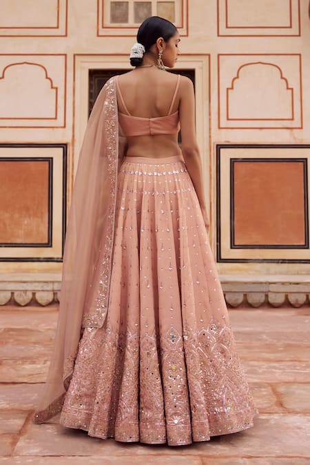 Lashkaraa Embroidered Silk Lehenga Set 