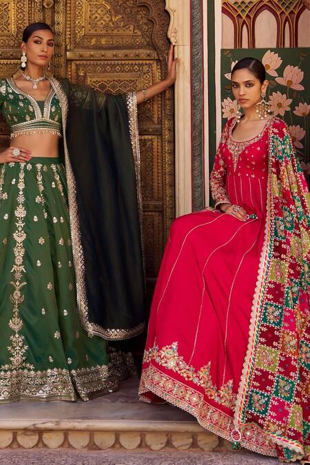 Lashkaraa Pink Viscose, Silk, Crepe Embroidery, Beads, Sequins, Patchwork Anarkali Set at Aza Fashions Lashkaraa_Pink Viscose, Silk, Crepe Embroidery, Beads, Sequins, Patchwork Anarkali Set _at_Aza_Fashions