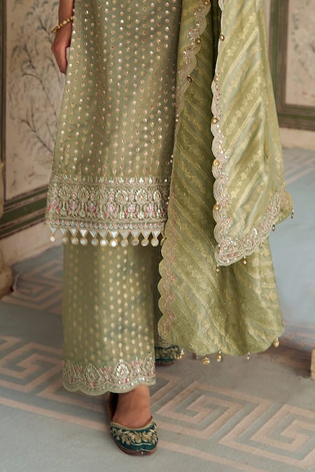 Buy Lashkaraa Mint Viscose, Tissue Embroidery, Sequins, Zari, Tassels Keyhole Palazzo Suit Online at Aza Fashions Buy_Lashkaraa_Mint Viscose, Tissue Embroidery, Sequins, Zari, Tassels Keyhole Palazzo Suit _Online_at_Aza_Fashions