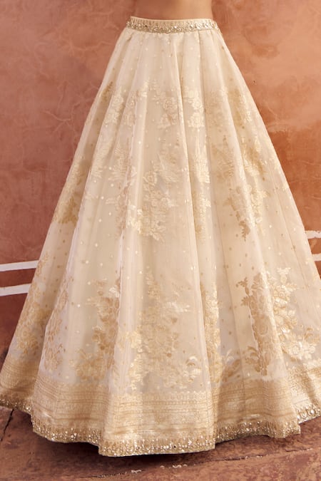 Buy Lashkaraa Gold Viscose, Tissue, Shantoon Embroidery, Zari, Sequins, Beads Lehenga Set Online at Aza Fashions Buy_Lashkaraa_Gold Viscose, Tissue, Shantoon Embroidery, Zari, Sequins, Beads Lehenga Set _Online_at_Aza_Fashions