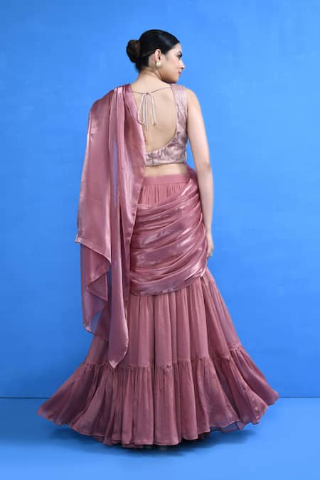 Sayisha Pre-Draped Lehenga Saree With Embellished Blouse 