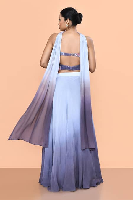 Sayisha Blue & Purple Ombre Lehenga Set 